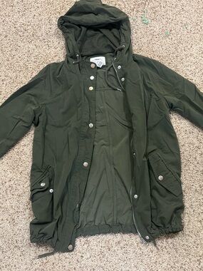 Forever 21 Men’s Dark Olive Green Hooded Field Jacket